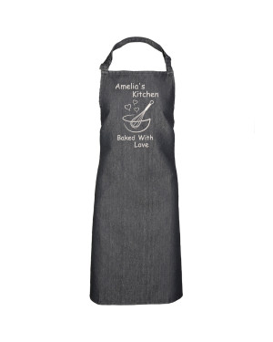 Personalised  Embroidered Adult's Cooking Apron. Bowl & Wisk Design, change any text. Personalised  Embroidered Adult's Cooking Apron. Bowl & Wisk Design, change any text.
