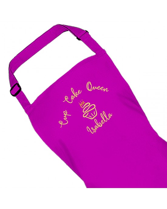 Personalised Embroidered Adult Cooking Apron. Cup Cake Queen design, thread colour choices.