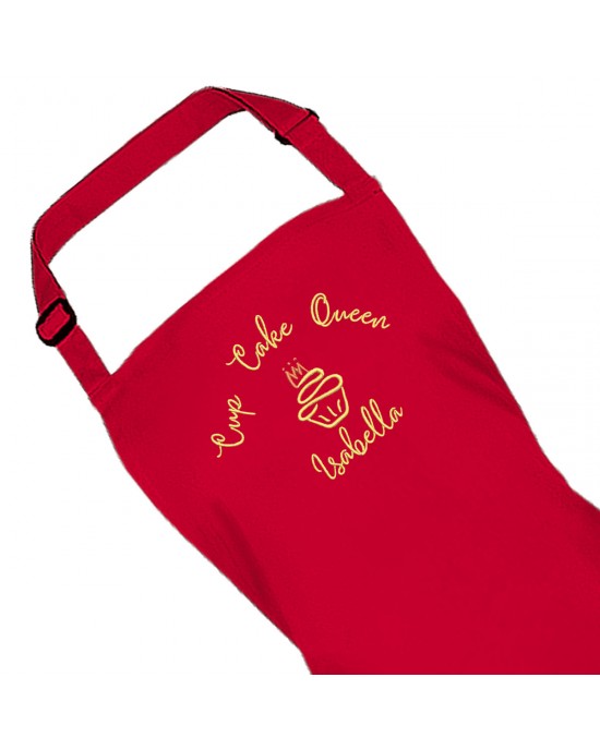 Personalised Embroidered Adult Cooking Apron. Cup Cake Queen design, thread colour choices.