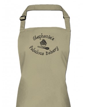 Personalised Adult's Cooking Apron. Little Bakery Embroidered Design, change any text. Personalised Adult's Cooking Apron. Little Bakery Embroidered Design, change any text.