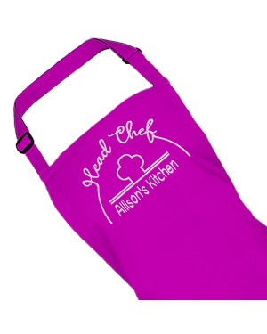 Personalised Embroidered Adult Cooking Apron. Head chef design, thread colour choices. Personalised Embroidered Adult Cooking Apron. Head chef design, thread colour choices.