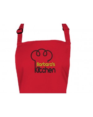 Personalised Embroidered Adult Cooking Apron. Kitchen Chef Hat design, thread colour choices.