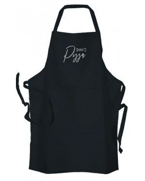 Personalised ,Premium Black Apron  A Lovely Pizza Embroidered Design  Personalised ,Premium Black Apron  A Lovely Pizza Embroidered Design
