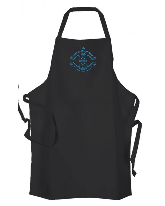  Personalised ,Premium Black Apron  A Lovely Barista Embroidered Design