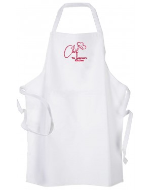 Personalised ,Premium White Apron  A Lovely Embroidery Chef Design.   Personalised ,Premium White Apron  A Lovely Embroidery Chef Design.