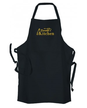 Personalised ,Premium Black Apron  A Lovely Embroidery Kitchen Design.   Personalised ,Premium Black Apron  A Lovely Embroidery Kitchen Design.