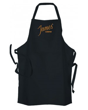Personalised ,Premium Black Apron  A Lovely Cuisine Embroidered Design  Personalised ,Premium Black Apron  A Lovely Cuisine Embroidered Design
