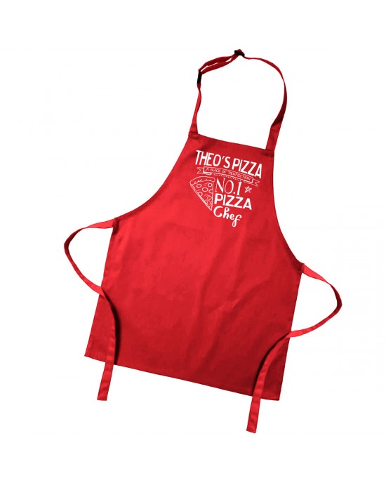 Personalised Kids Pizza Chef Children's Cooking Apron. In 4 Colour Choices 