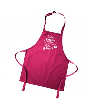 Personalised Cookie's are made with Love Children's Cooking Apron.  Personalised Cookie's are made with Love Children's Cooking Apron.