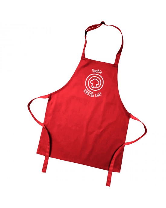 Personalised Master Chef Kitchen Cooking Apron. Child Apron Sizes