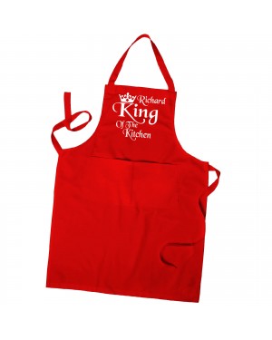 King Of The Kitchen Apron Personalised, Mans Cooking Apron, Kitchen Apron With Pockets In Colours King Of The Kitchen Apron Personalised, Mans Cooking Apron, Kitchen Apron With Pockets In Colours