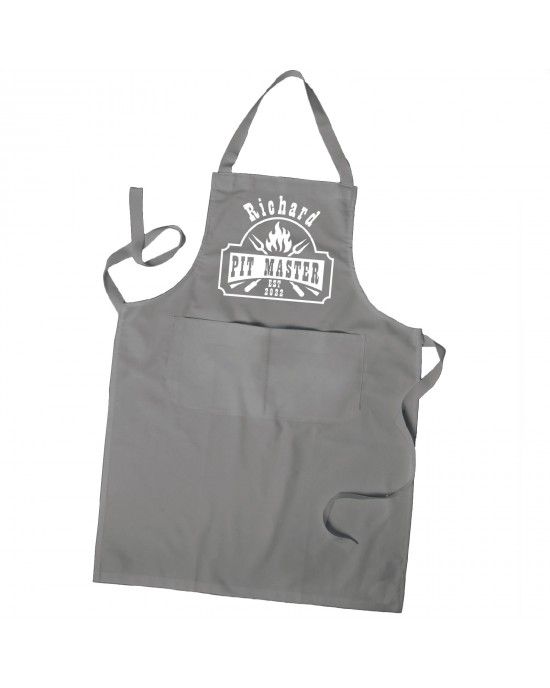 Personalised BBQ Apron, Pit Master Cooking Chef Apron Unisex Apron With Pockets In Colours