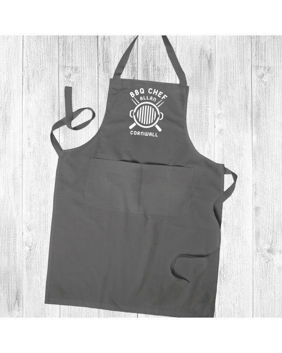 Personalised Apron, BBQ Grill, Cooking Chef Apron Unisex Apron With Pockets