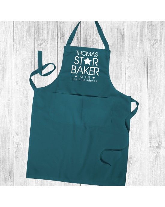 Personalised Men's Woman's Star Baker Apron, Kitchen Chef, Cooking Apron Unisex Apron With Pockets