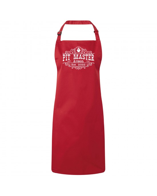 Personalised Can't Stand The Heat BBQ Apron, A cooking apron personalised with the wearers name. Available in colours.