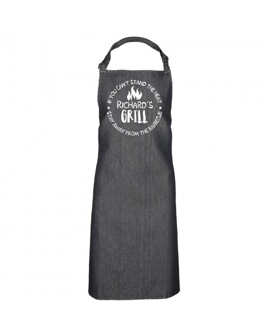 Personalised Apron Colour Unisex Apron, Can't Stand The heat design, BBQ Apron