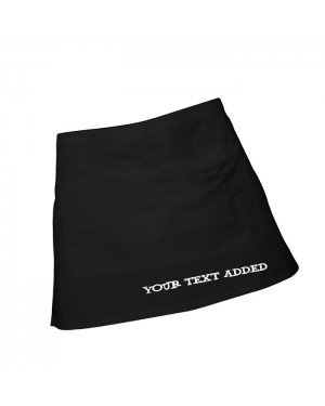 Add Your Text To This Waist  Apron. 100% Cotton Black or White