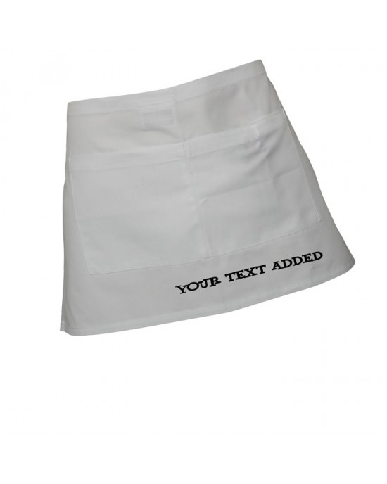 Add Your Text To This Waist  Apron. 100% Cotton Black or White