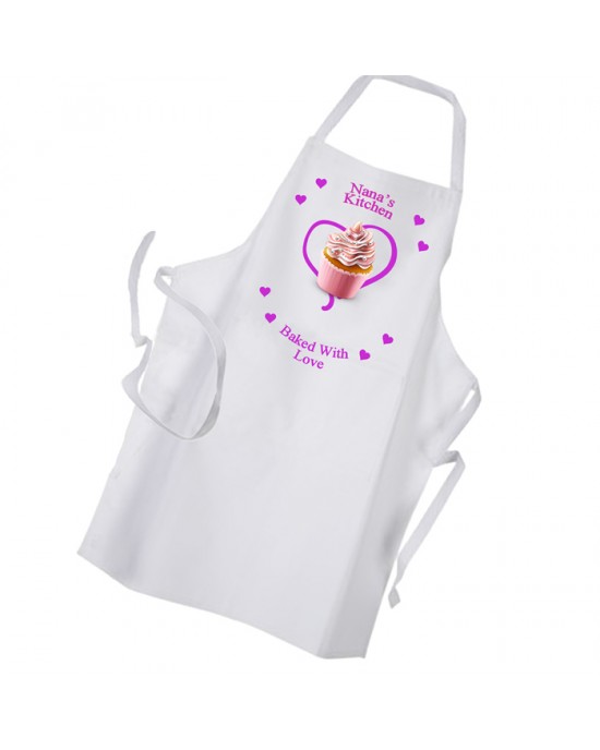 Cooking With Love Cup Cake Queen Personalised Apron.