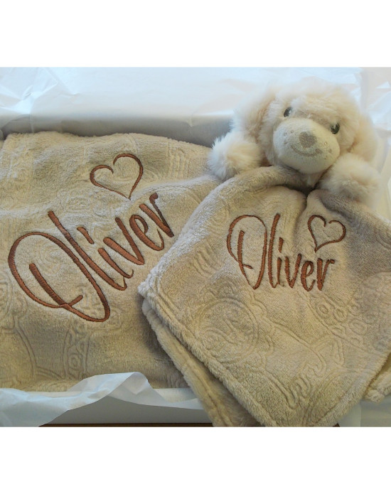 Personalised Embroidered New Baby Gift Set, Super Soft Embossed Blanket, optional Matching Comforter, New Baby Gift Set Personalised Embroidered New Baby Gift Set, Super Soft Embossed Blanket, optional Matching Comforter, New Baby Gift Set