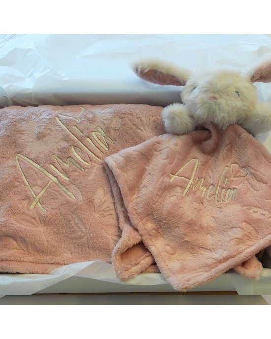 Personalised Embroidered New Baby Gift Set, Super Soft Embossed Blanket, optional Matching Comforter, New Baby Gift Set Personalised Embroidered New Baby Gift Set, Super Soft Embossed Blanket, optional Matching Comforter, New Baby Gift Set
