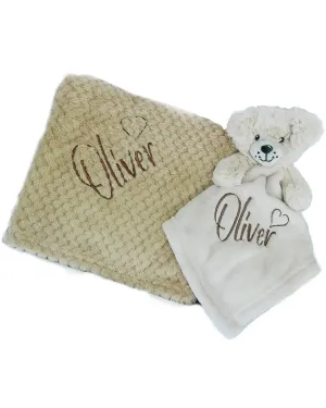 Personalised Embroidered Super Soft Waffle Blanket, Personalised Embroidered Comforter New Born Baby Boy, Baby Girl Blanket, New Baby Gift 