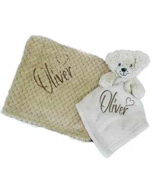 Personalised Embroidered Super Soft Waffle Blanket, Personalised Embroidered Comforter New Born Baby Boy, Baby Girl Blanket, New Baby Gift 