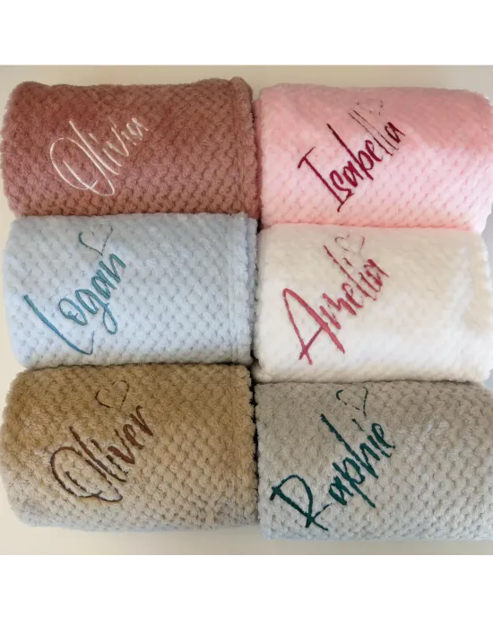 Personalised New Baby Gift Set, Super Soft Waffle Wrap, with Comforter, Hat & Mittens, New Baby Gift Personalised New Baby Gift Set, Super Soft Waffle Wrap, with Comforter, Hat & Mittens, New Baby Gift