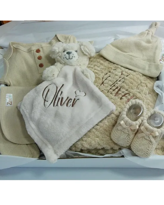 Personalised New Baby Gift Set, Super Soft Waffle Wrap, with Comforter, Booties, Hat, Vest & Bib. New Baby Gift, Baby Shower Gift Set Personalised New Baby Gift Set, Super Soft Waffle Wrap, with Comforter, Booties, Hat, Vest & Bib. New Baby Gift, Baby Shower Gift Set