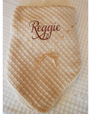 Personalised Embroidered Waffle knit shawl with ribbon, New Born Baby Boy, Baby Girl Blanket, Baby Shower Gift, New Born Gift  Personalised Embroidered Waffle knit shawl with ribbon, New Born Baby Boy, Baby Girl Blanket, Baby Shower Gift, New Born Gift