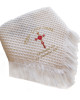 Embroidered Traditional Baby Shawl, Personalised Christening Shawl, Baptism Shawl, Naming Day shawl 2 Colour Cross
