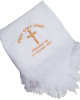 Embroidered Traditional Baby Shawl, Personalised Christening Shawl, Baptism Shawl, Naming Day shawl 2 Colour Cross