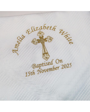 Pretty Embroidered Traditional Baby Shawl, Personalised Christening Shawl, Baptism Shawl, Naming Day shawl