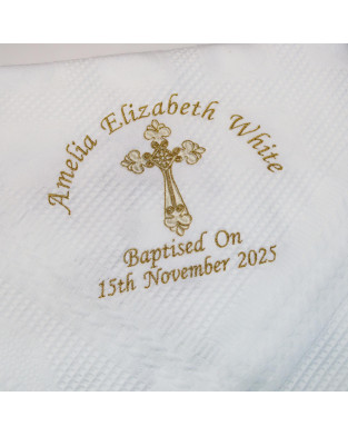 Pretty Embroidered Traditional Baby Shawl, Personalised Christening Shawl, Baptism Shawl, Naming Day shawl