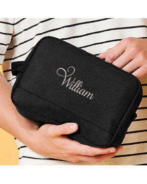 Personalised Wash bag, Embroidered Toiletry bag, Cosmetics Bag suitable for ladies or gents.