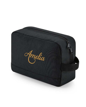 Personalised Wash bag, Embroidered Toiletry bag, Cosmetics Bag suitable for ladies or gents.