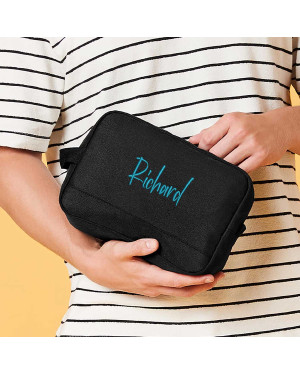 Personalised Embroidered Wash bag, Toiletry bag, Cosmetics Bag suitable for ladies or gents.