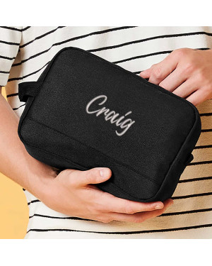 Personalised Wash bag, Embroidered Cosmetics Bag, Toiletry bag, suitable for ladies or gents.
