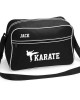 Karate personalised Retro Sports Bag. Black With White Or White With Black Colours.