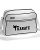 Karate personalised Retro Sports Bag. Black With White Or White With Black Colours.