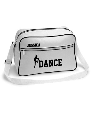 Personalised Dance Retro Sports Bag. Black With White Or White With Black Colours. Personalised Dance Retro Sports Bag. Black With White Or White With Black Colours.