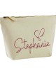 Personalised Canvas Makeup Bag glitter name in a script font.