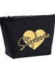 Personalised glitter Heart personalised a name. Large Makeup Bag