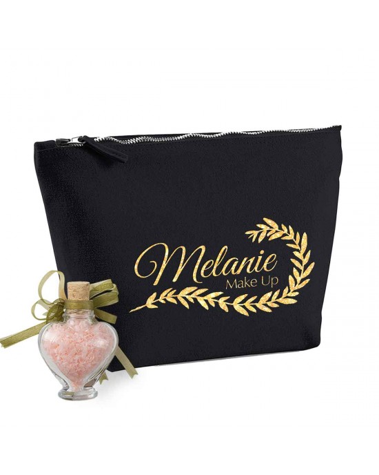 Personalised Large Make up bag printed with a glitter effect