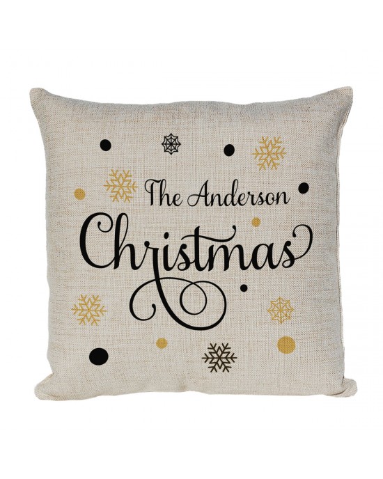 Personalised cushion. With A Pretty Christmas design. Christmas Gift for a special person or family.