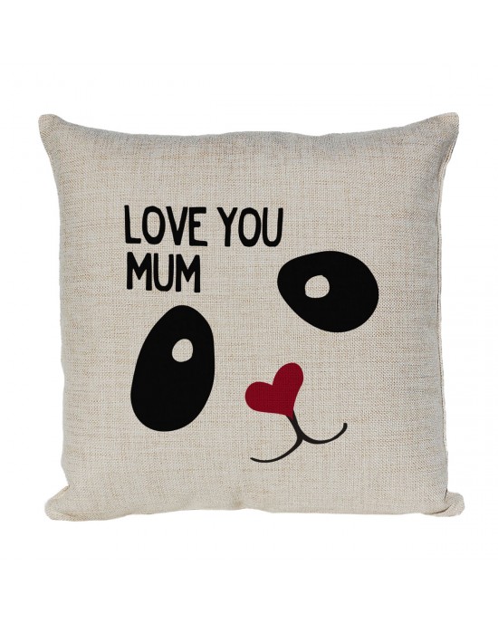 Personalised Cute Panda Face Cushion Printed With I Love You