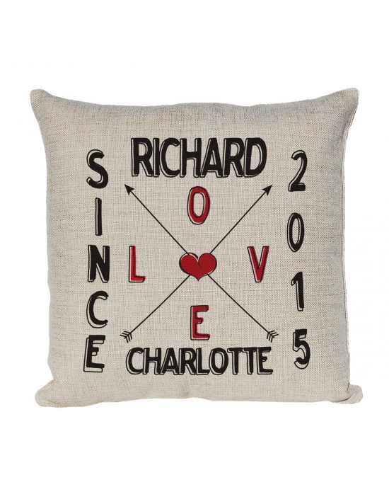 Personalised Cushion In Love Since. Couples Gift, Wedding Gift and Presents for Couples