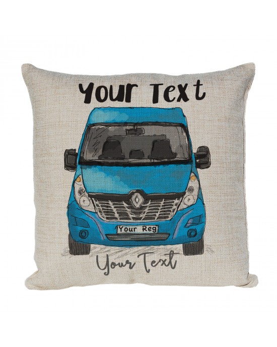 Personalised Camper Van Cushion, Renault Master Camper Choice of Colours