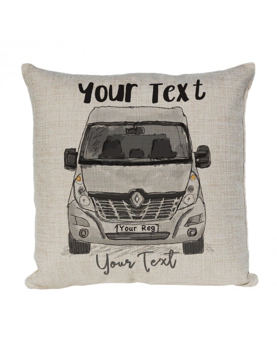 Personalised Camper Van Cushion, Renault Master Camper Choice of Colours