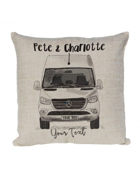 Personalised Mercedes Sprinter Camper Van Cushion, Choice of Colours